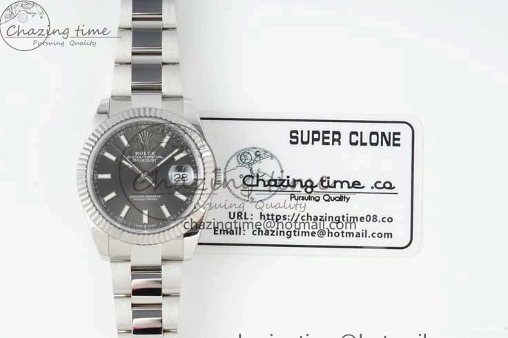 Bracelet on Dial DateJust 126334 VR3235 41 Oyster 1:1 904L NTF Gray Steel Stick Edition Best 1102